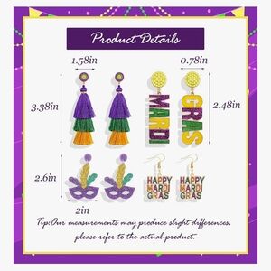 Mardi Gras Earrings Set